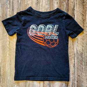 4/5 OshKosh Originals Boy/Girl Black Short Sleeve "Goal Maker" Soccer Shirt